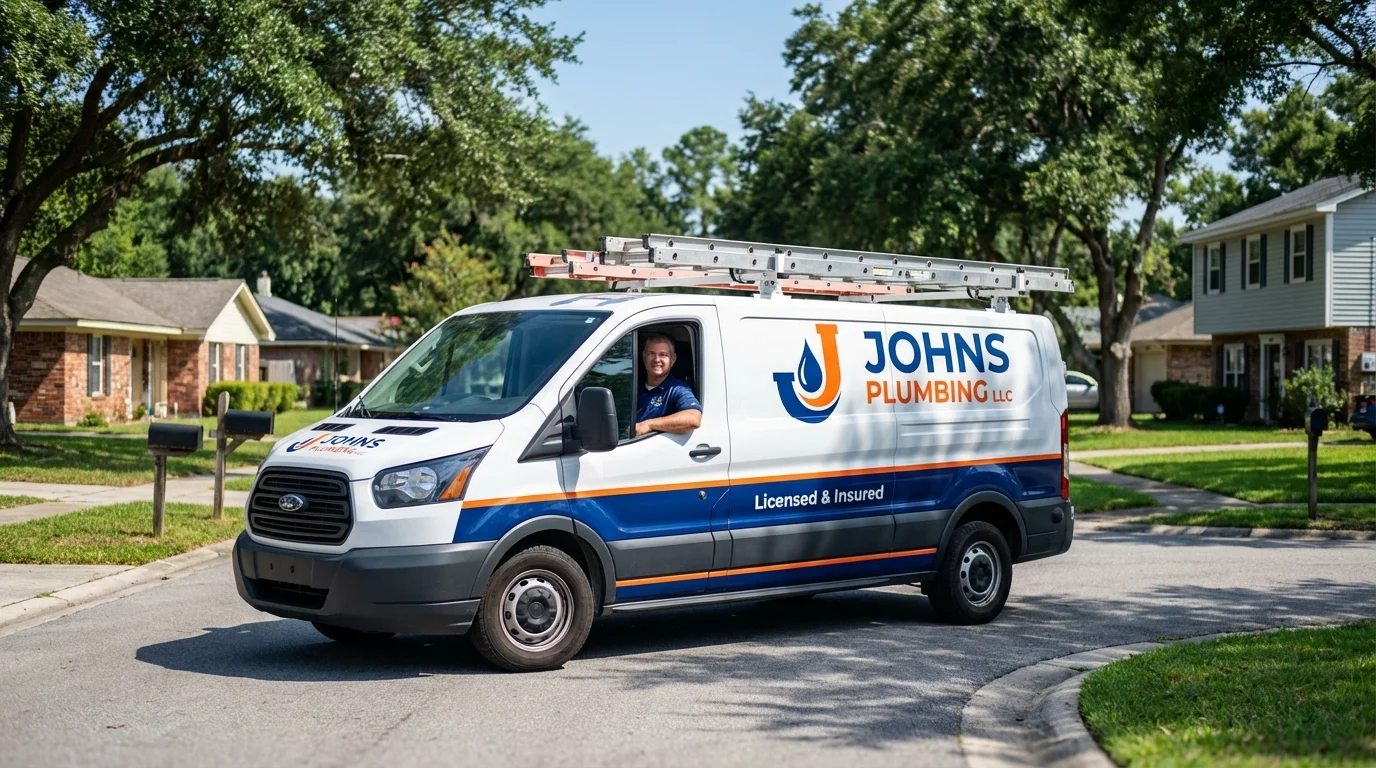 Johns Plumbing LLC service van in Belleville, WI